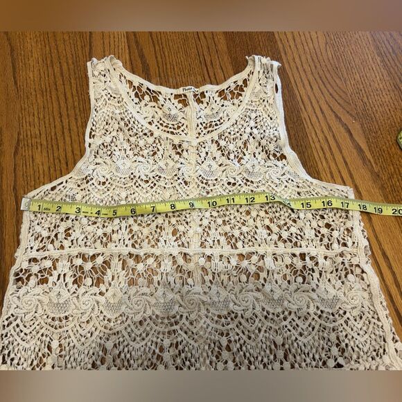 Phase One White Cotton Scalloped Crochet Lace Tank Top - Picture 7 of 10